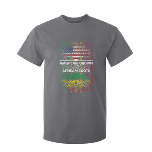 African American Pride T Shirt For Kid American Grown With African Roots African American Flag Tree TS02 Charcoal Print Your Wear