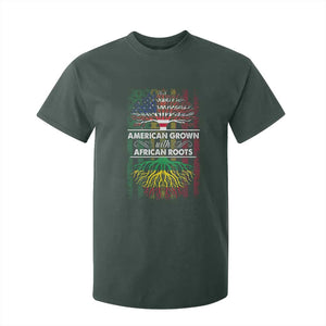 African American Pride T Shirt For Kid American Grown With African Roots African American Flag Tree TS02 Dark Forest Green Print Your Wear