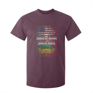 African American Pride T Shirt For Kid American Grown With African Roots African American Flag Tree TS02 Maroon Print Your Wear