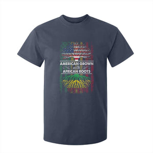 African American Pride T Shirt For Kid American Grown With African Roots African American Flag Tree TS02 Navy Print Your Wear