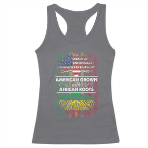 African American Pride Racerback Tank Top American Grown With African Roots African American Flag Tree TS02 Charcoal Print Your Wear