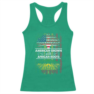 African American Pride Racerback Tank Top American Grown With African Roots African American Flag Tree TS02 Irish Green Print Your Wear