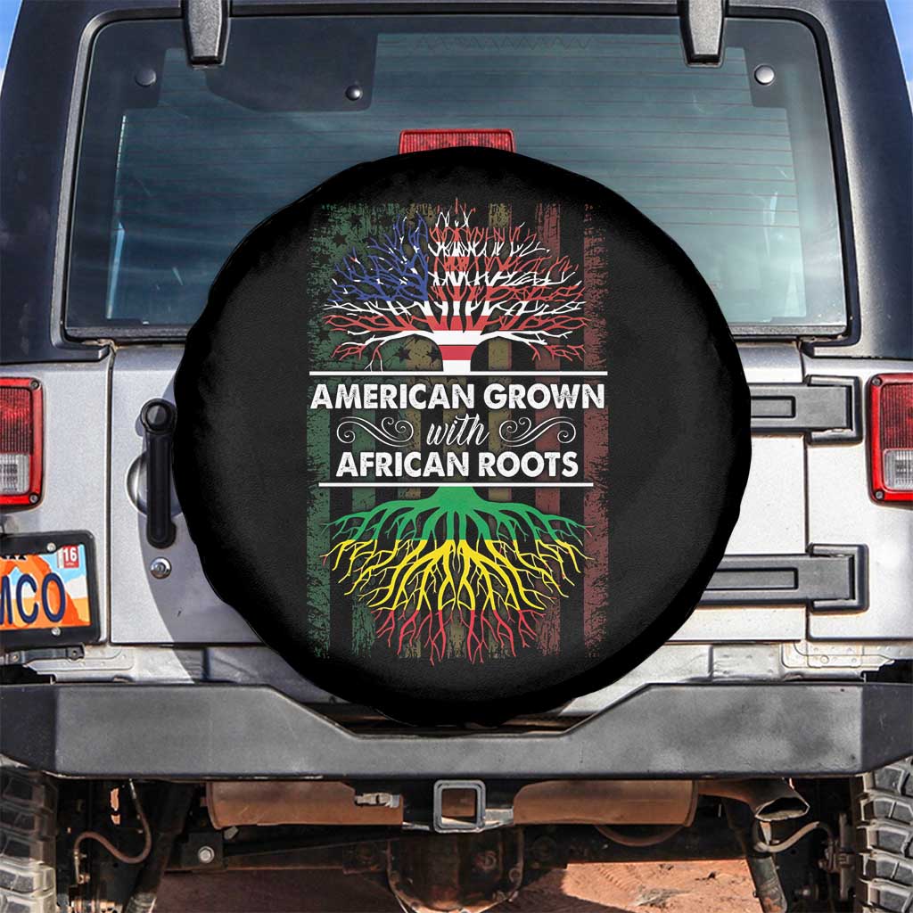 African American Pride Spare Tire Cover American Grown With African Roots African American Flag Tree TS02 No hole Black Print Your Wear