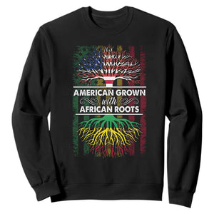 African American Pride Sweatshirt American Grown With African Roots African American Flag Tree TS02 Black Print Your Wear