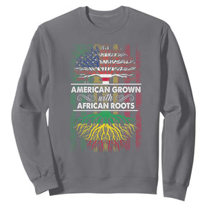 African American Pride Sweatshirt American Grown With African Roots African American Flag Tree TS02 Charcoal Print Your Wear