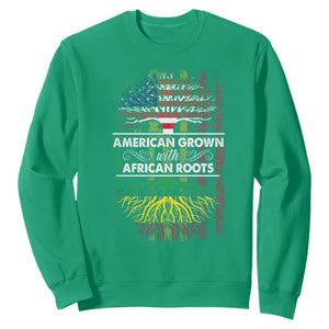 African American Pride Sweatshirt American Grown With African Roots African American Flag Tree TS02 Irish Green Print Your Wear