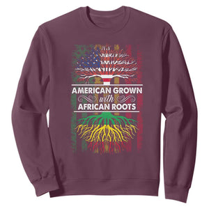 African American Pride Sweatshirt American Grown With African Roots African American Flag Tree TS02 Maroon Print Your Wear