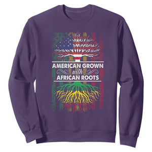 African American Pride Sweatshirt American Grown With African Roots African American Flag Tree TS02 Purple Print Your Wear