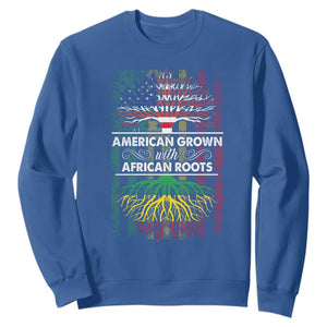 African American Pride Sweatshirt American Grown With African Roots African American Flag Tree TS02 Royal Blue Print Your Wear