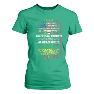 African American Pride T Shirt For Women American Grown With African Roots African American Flag Tree TS02 Irish Green Print Your Wear