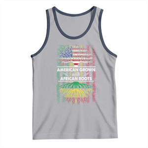 African American Roots Tank Top American Grown With African Roots US Flag Tree TS02 Athletic Heather Navy Print Your Wear