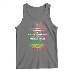 African American Roots Tank Top American Grown With African Roots US Flag Tree TS02 Black Heather Print Your Wear