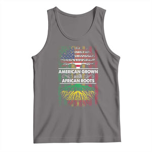 African American Roots Tank Top American Grown With African Roots US Flag Tree TS02 Deep Heather Print Your Wear