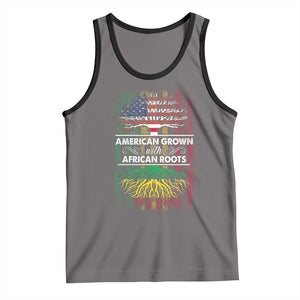 African American Roots Tank Top American Grown With African Roots US Flag Tree TS02 Deep Heather Black Print Your Wear