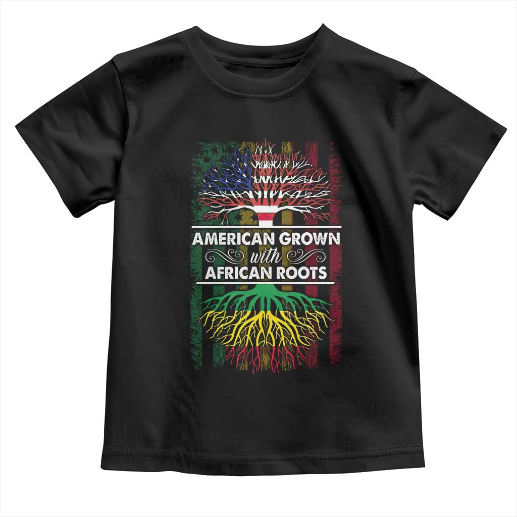 African American Pride Toddler T Shirt American Grown With African Roots African American Flag Tree TS02 Black Print Your Wear