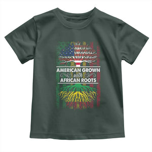 African American Pride Toddler T Shirt American Grown With African Roots African American Flag Tree TS02 Dark Forest Green Print Your Wear