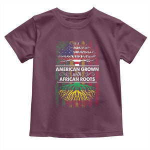 African American Pride Toddler T Shirt American Grown With African Roots African American Flag Tree TS02 Maroon Print Your Wear