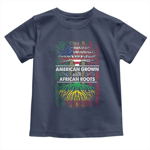 African American Pride Toddler T Shirt American Grown With African Roots African American Flag Tree TS02 Navy Print Your Wear