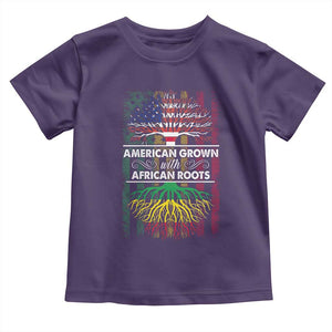 African American Pride Toddler T Shirt American Grown With African Roots African American Flag Tree TS02 Purple Print Your Wear