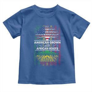 African American Pride Toddler T Shirt American Grown With African Roots African American Flag Tree TS02 Royal Blue Print Your Wear