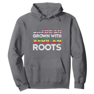 Black History Month Hoodie American Grown With African Roots American Flag TS02 Charcoal Printyourwear