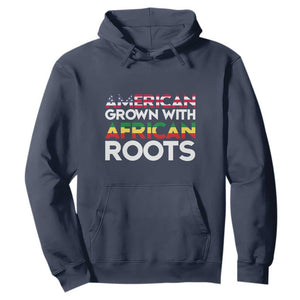 Black History Month Hoodie American Grown With African Roots American Flag TS02 Navy Printyourwear