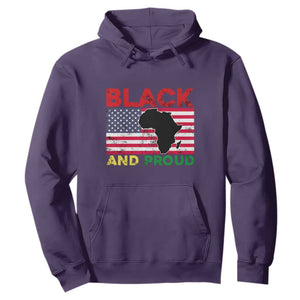 Black History Month Hoodie Black And Proud African American Pride US Flag Africa Map TS02 Purple Printyourwear