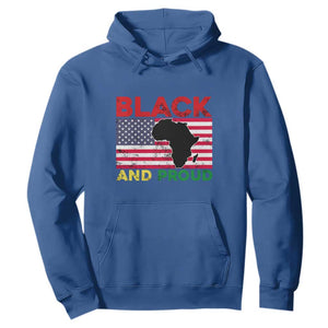 Black History Month Hoodie Black And Proud African American Pride US Flag Africa Map TS02 Royal Blue Printyourwear