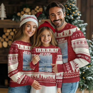 Funny Nihilist Penguin Existential Meme Ugly Christmas Sweater Reject the Colony Embrace the Mountains TS02 Red Beige Print Your Wear