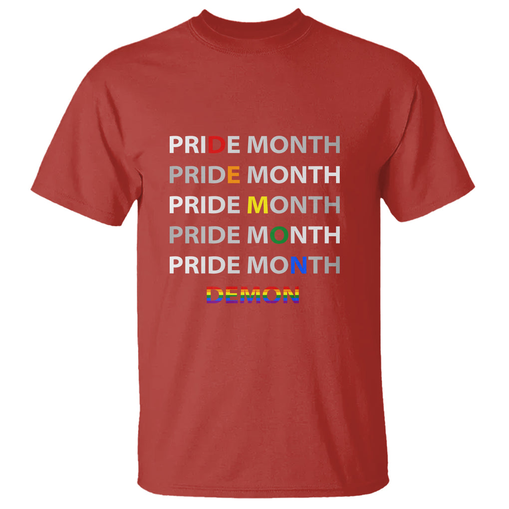 Pride Month Demon T Shirt LGBT History Month LGBTQ Support TS02 Red Printyourwear