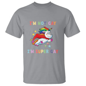 LGBT Cute Unicorn T Shirt I'm Not Gay I'm Super Gay LGBT LGBTQ Gay Pride Flag TS02 Sport Gray Printyourwear