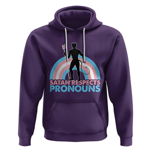 Satan Respects Pronouns Hoodie Transgender Pride Flag Devil Protect Trans Kids TS02 Purple Printyourwear
