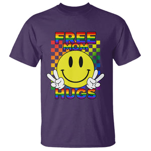 LGBT Free Hugs Support T Shirt Mom Hug Mama LGBTQ Ally Rainbow Flag Retro TS02 Purple Printyourwear