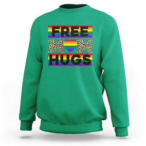 LGBT Free Hugs Support Sweatshirt Mom Hug Mama LGBTQ Ally Rainbow Flag Leopard TS02 Irish Green Printyourwear