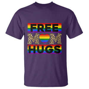 LGBT Free Hugs Support T Shirt Mom Hug Mama LGBTQ Ally Rainbow Flag Leopard TS02 Purple Printyourwear