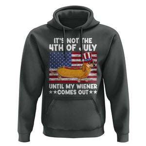 Funny 4th Of July Hot Dog Hoodie Until My Wiener Comes Out USA Party Indepdence Day TS02 Dark Heather Print Your Wear