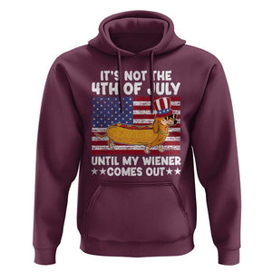 Funny 4th Of July Hot Dog Hoodie Until My Wiener Comes Out USA Party Indepdence Day TS02 Maroon Print Your Wear