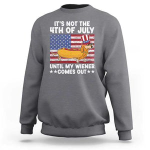 Funny 4th Of July Hot Dog Sweatshirt Until My Wiener Comes Out USA Party Indepdence Day TS02 Charcoal Print Your Wear