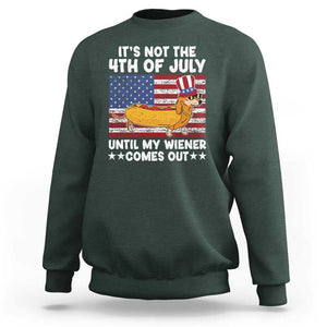 Funny 4th Of July Hot Dog Sweatshirt Until My Wiener Comes Out USA Party Indepdence Day TS02 Dark Forest Green Print Your Wear