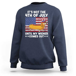 Funny 4th Of July Hot Dog Sweatshirt Until My Wiener Comes Out USA Party Indepdence Day TS02 Navy Print Your Wear