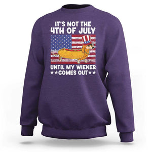 Funny 4th Of July Hot Dog Sweatshirt Until My Wiener Comes Out USA Party Indepdence Day TS02 Purple Print Your Wear