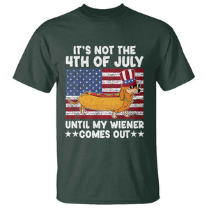 Funny 4th Of July Hot Dog T Shirt Until My Wiener Comes Out USA Party Indepdence Day TS02 Dark Forest Green Print Your Wear