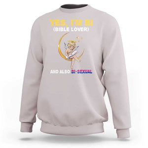 Funny Bisexual Pride Sweatshirt Yes I'm Bi Bible Lover And Also Bi-Sexual Pride Month TS02 Ice Gray Print Your Wear