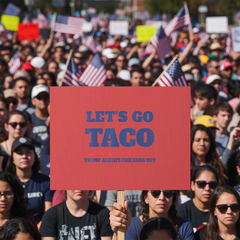 Funny Let's Go Taco Protest Sign Tacos for President Humor TS02 Horizontal 18