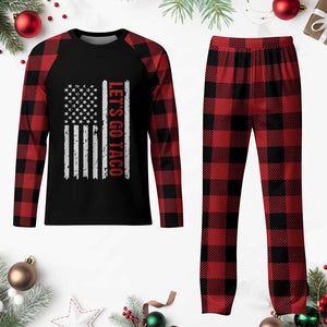 Funny Let's Go Taco Plaid Pajama Set Stars and Stripes Political Satire TS02 Buffalo Plaid Print Your Wear