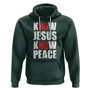 Know Jesus Know Peace Hoodie No Jesus No Peace Bible TS02 Dark Forest Green Printyourwear