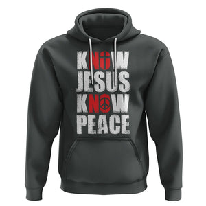 Know Jesus Know Peace Hoodie No Jesus No Peace Bible TS02 Dark Heather Printyourwear