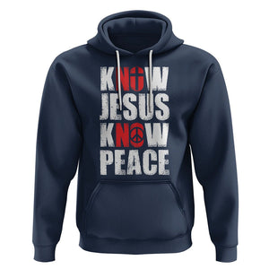 Know Jesus Know Peace Hoodie No Jesus No Peace Bible TS02 Navy Printyourwear