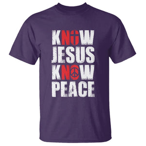 Know Jesus Know Peace T Shirt No Jesus No Peace Bible TS02 Purple Printyourwear