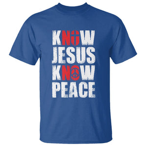 Know Jesus Know Peace T Shirt No Jesus No Peace Bible TS02 Royal Blue Printyourwear